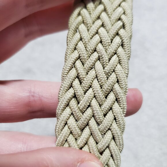 UNBRANDED Genuine Leather Stretch Woven Cord Belt Braided Tan Brown Unisex 42 - Picture 5 of 8